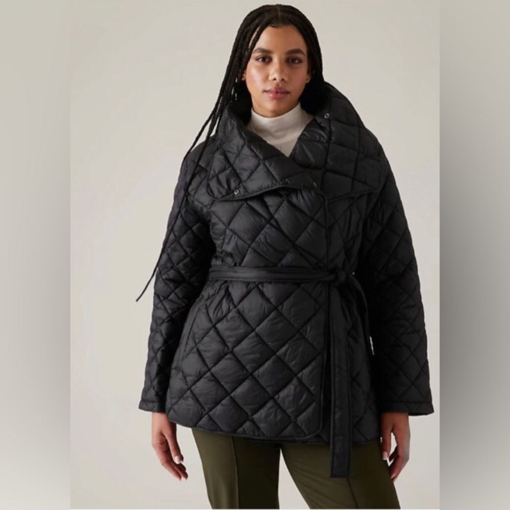 Athleta Whisper Featherless Wrap Jacket Coat size M